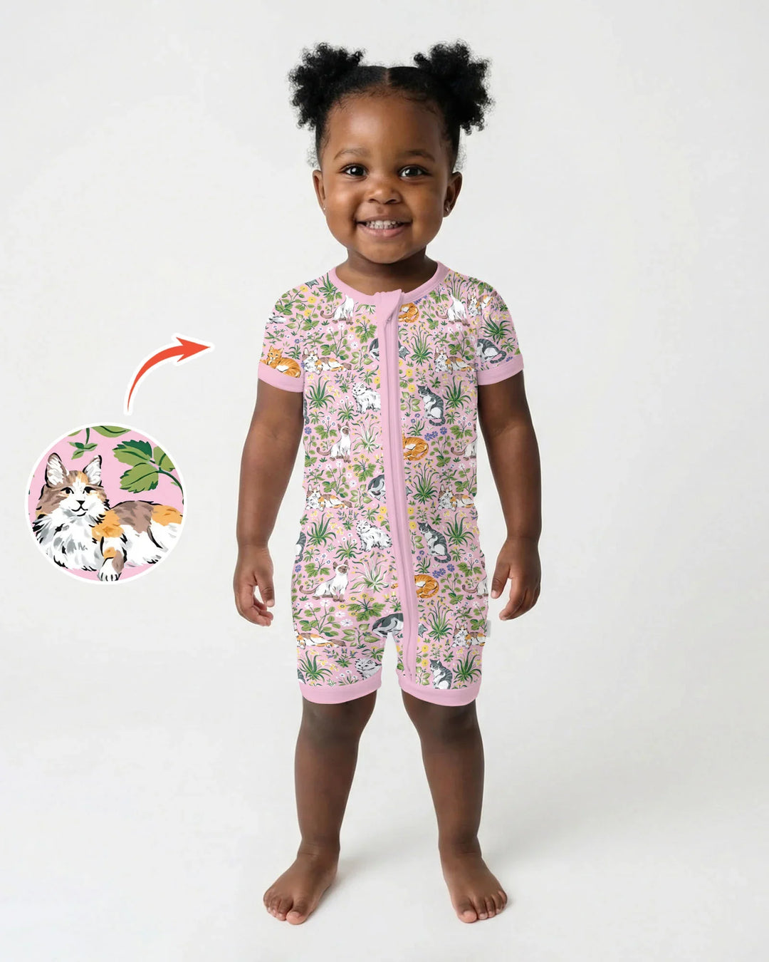 Kitten Garden Family Matching Bamboo Shorty Zippy
