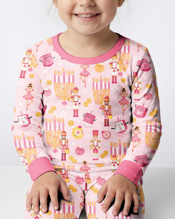 Hanukkah Nutcracker King Family Matching Bamboo Two Piece Long Sleeve Pajama Set
