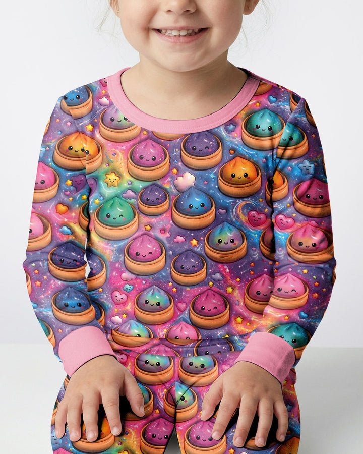 Kawaii Glitter Dumpling Bamboo Two Piece Long Sleeve Pajama Set