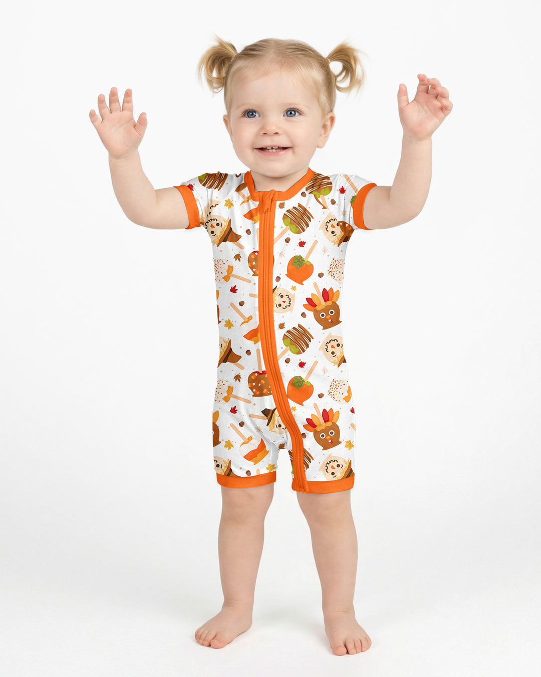 Fall Caramel Apple Family Matching Bamboo Shorty Zippy