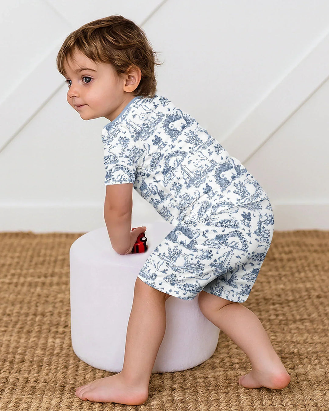 Toile Cats Bamboo Two Piece Short Sleeve Shorts Pajama Set