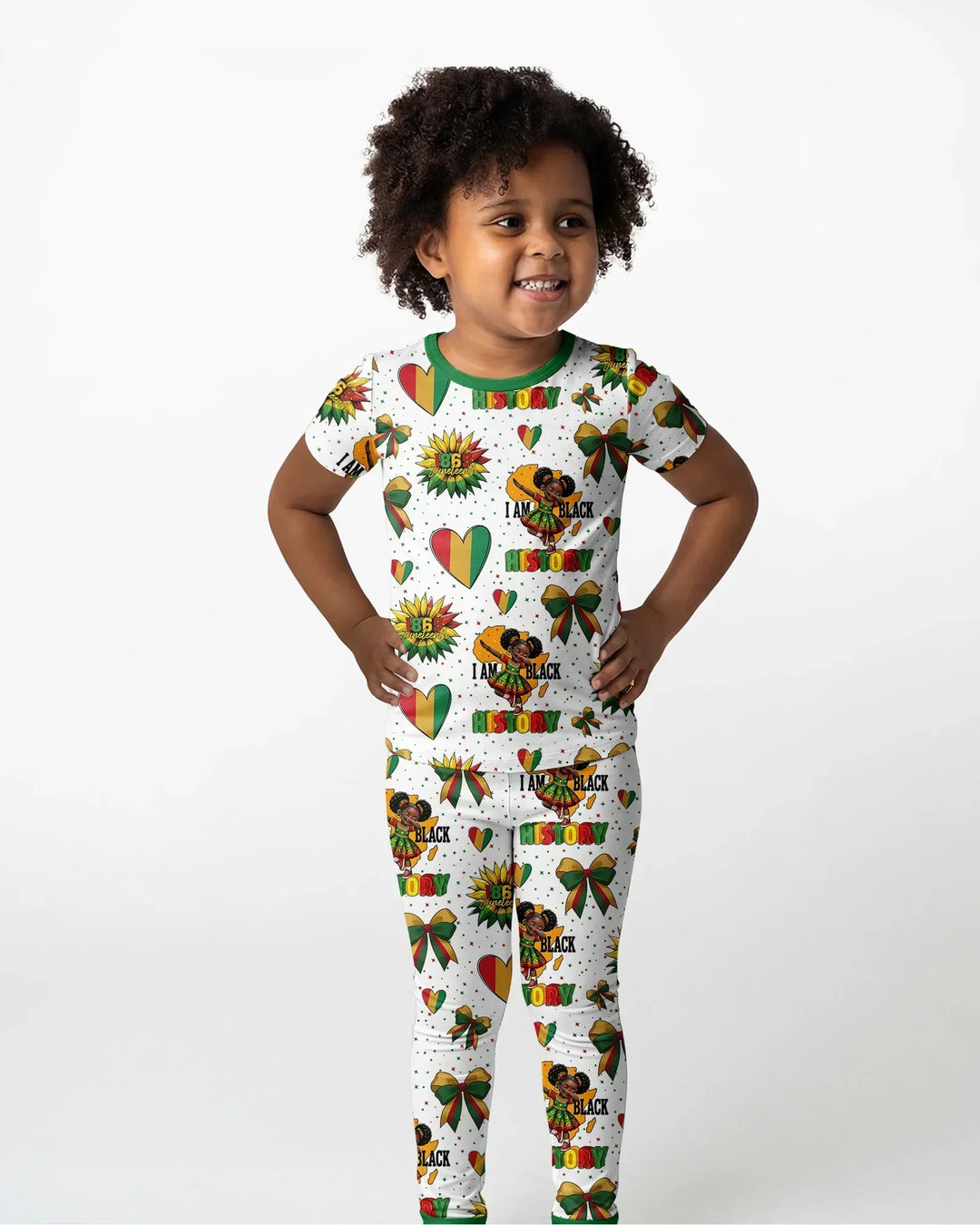 Juneteenth Girl I Am Black History Bamboo Two Piece Short Sleeve Pajama Set