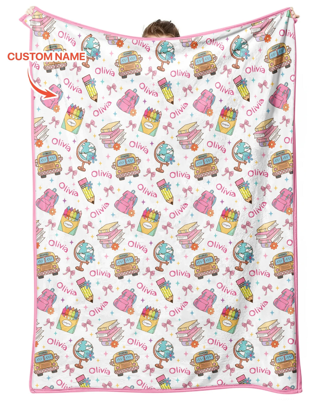Custom Name Back To School Bamboo Blanket