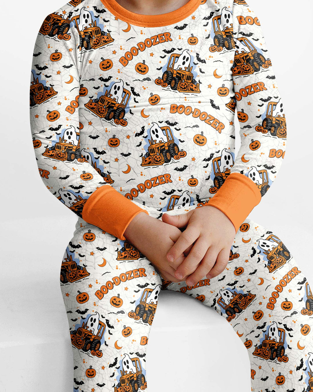 Boo-dozer Halloween Bamboo Two Piece Long Sleeve Pajama Set