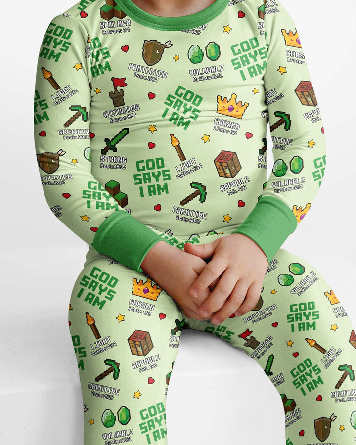 Template Bamboo Two Piece Long Sleeve Pyjamas Set