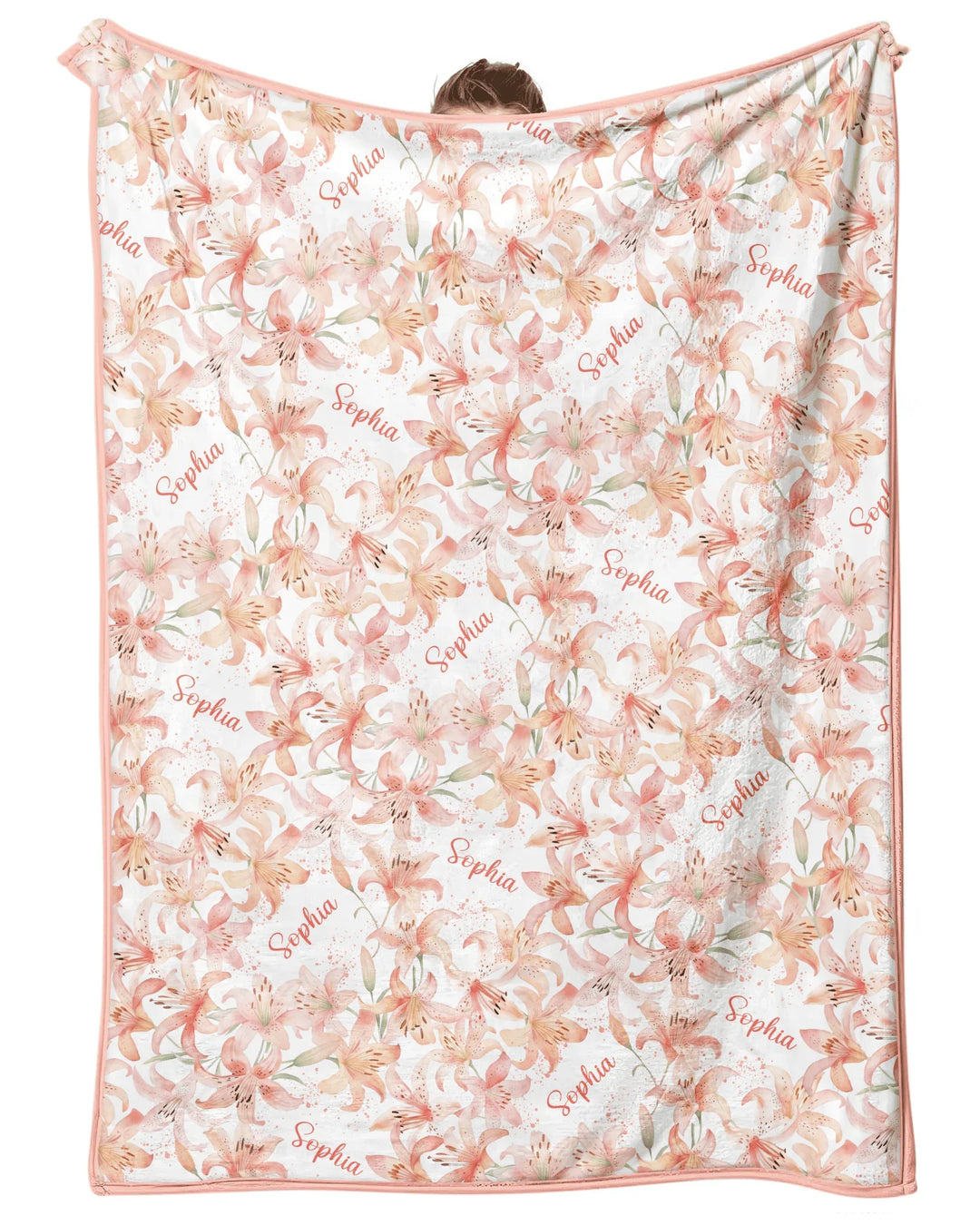 Custom Name Birth Month Flowers Bamboo Blanket