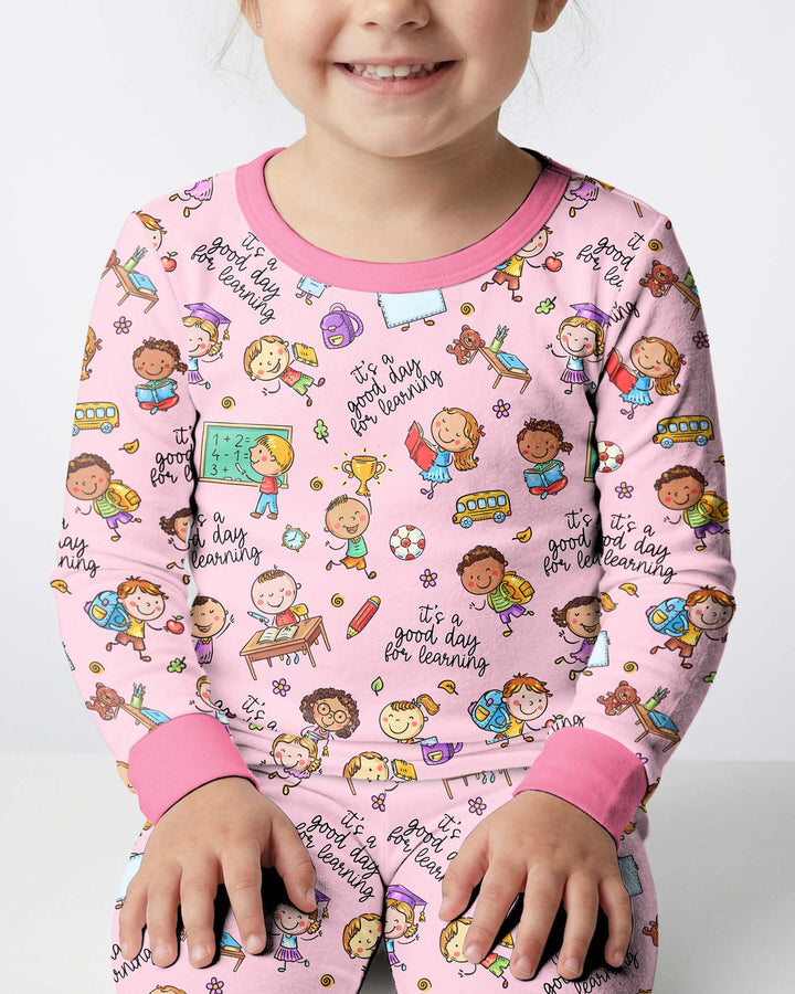 Little Learners Adventure Bamboo Two Piece Long Sleeve Pajama Set