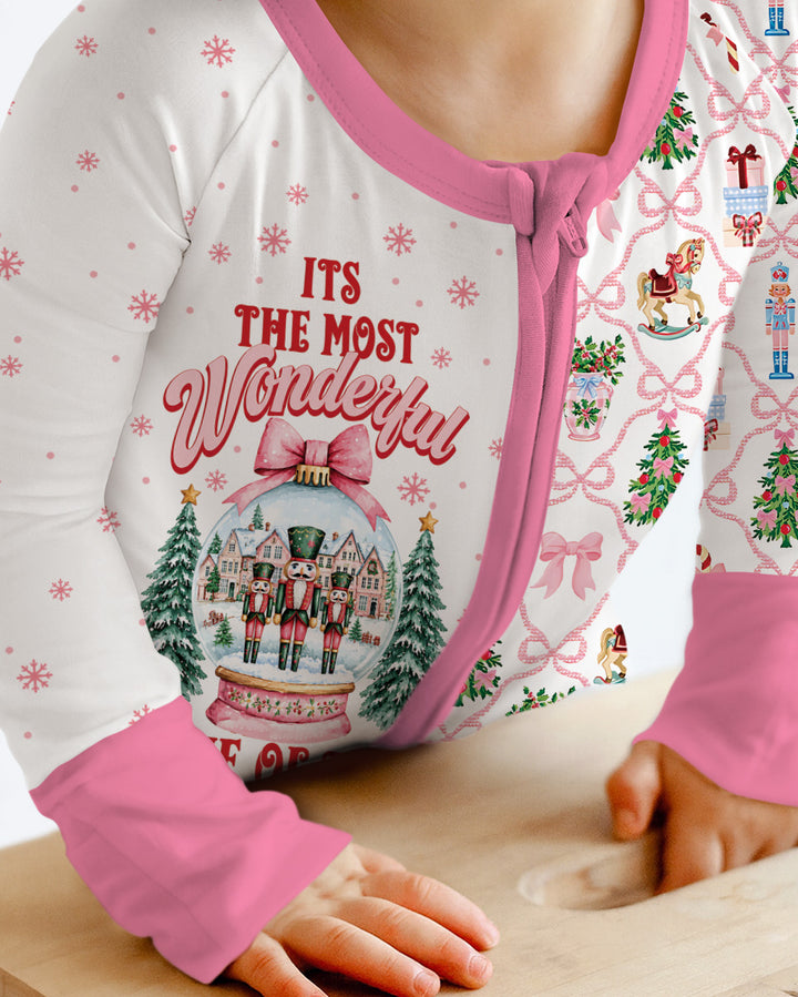Nutcracker and Snow Globe It's Most Wonderful Time of The Year Bamboo Convertible Zippy