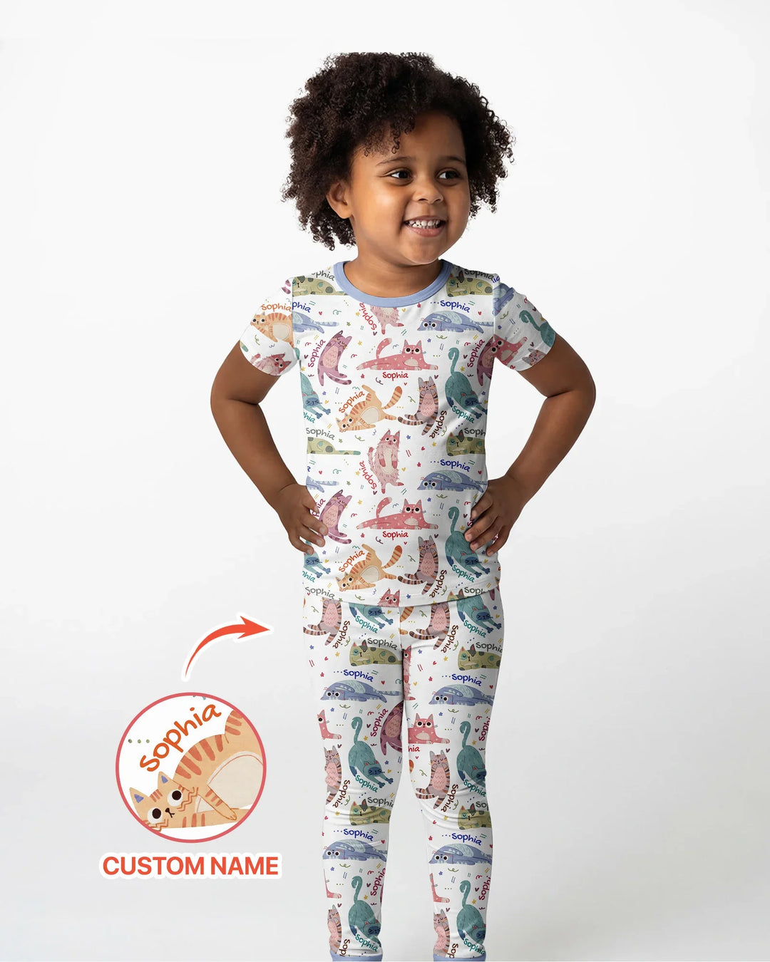 Cat Nap Crew Bamboo Two Piece Short Sleeve Pajama Set