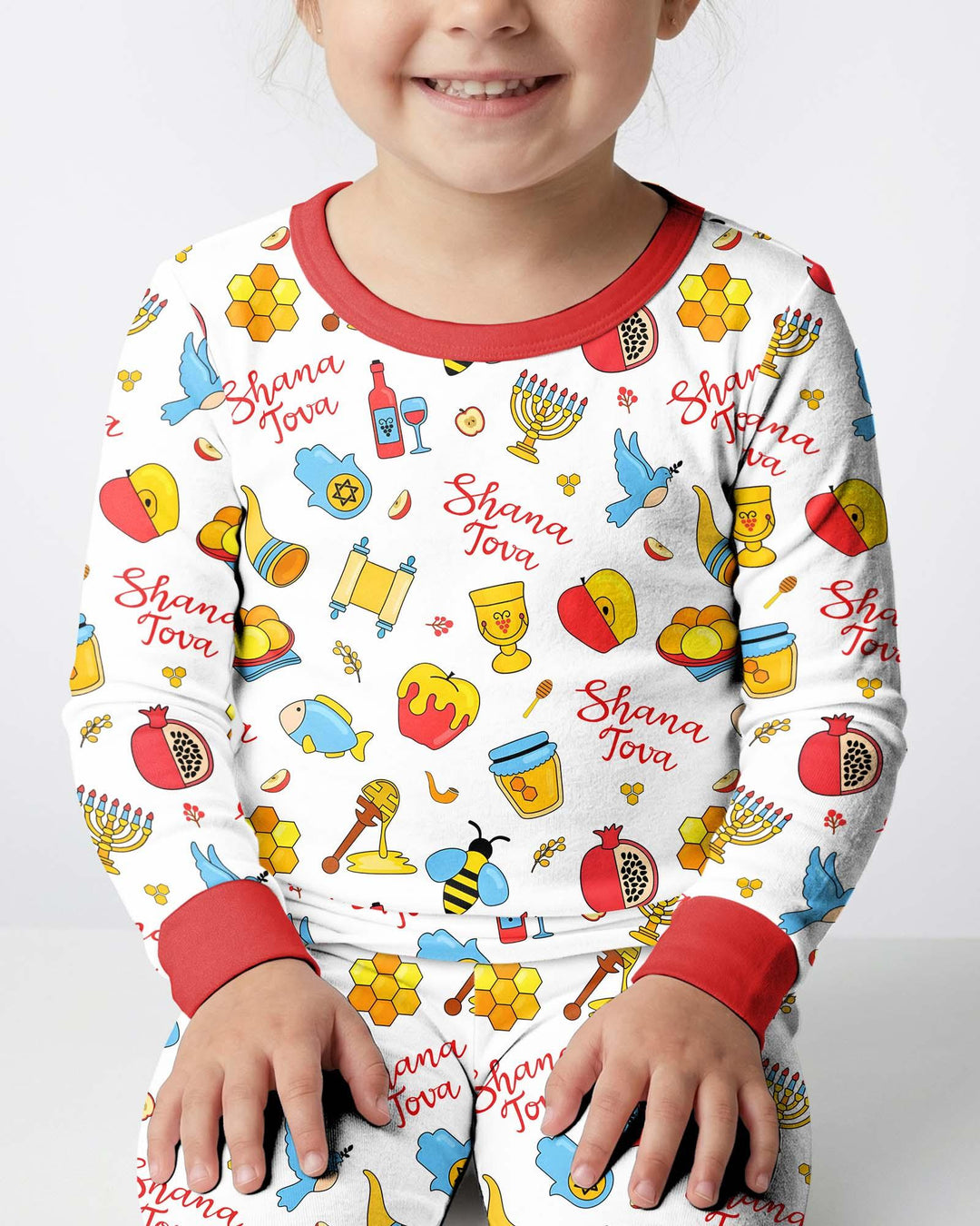 Shanah Tovah U'Metukah Bamboo Two Piece Long Sleeve Pajama Set