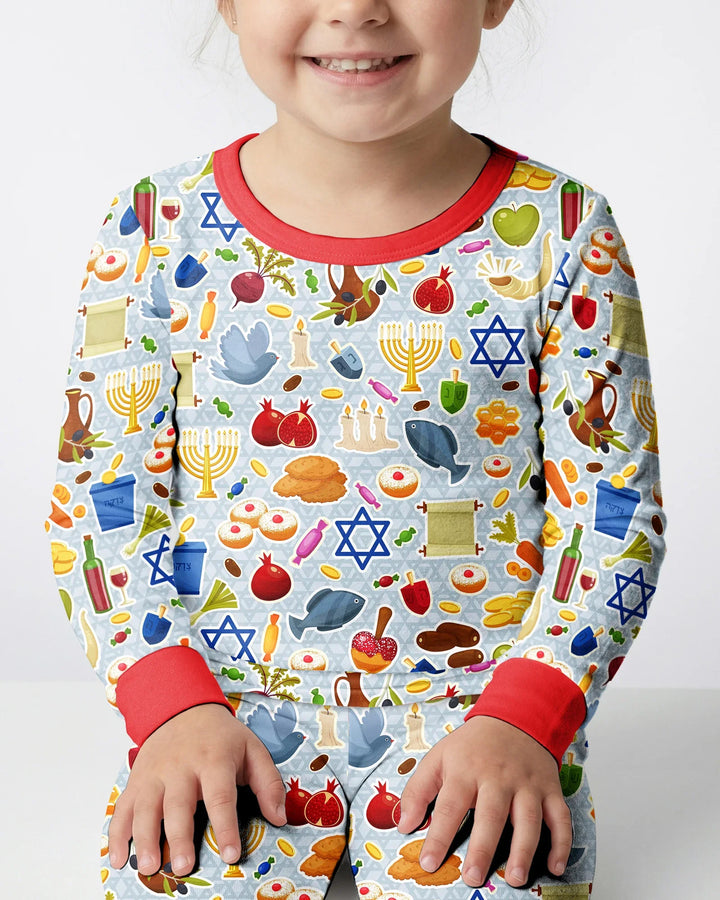 Shana Tovah Bamboo Two Piece Long Sleeve Pajama Set