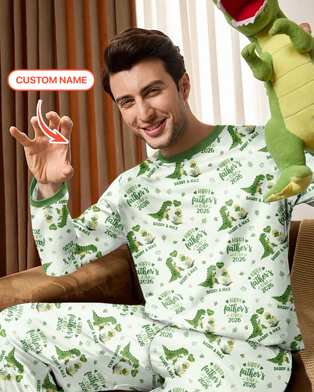 Custom Name Fathers Day 2026 Bamboo Men's Pajama Set