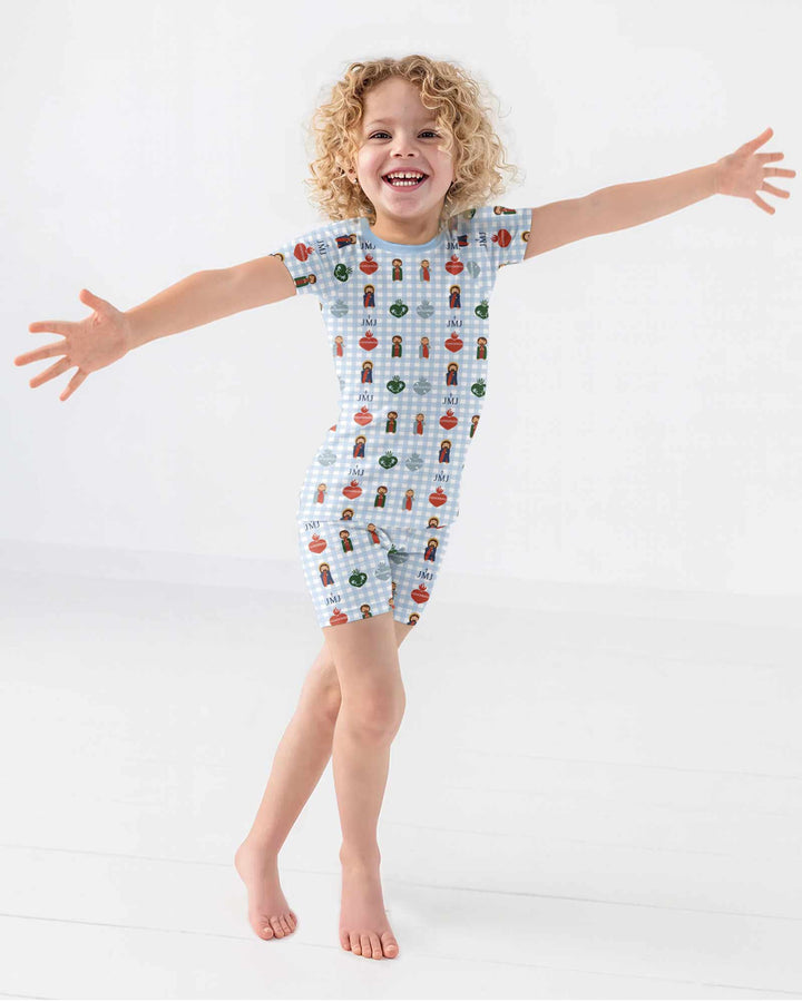 Template Bamboo Two Piece Short Sleeve Shorts Pyjamas Set