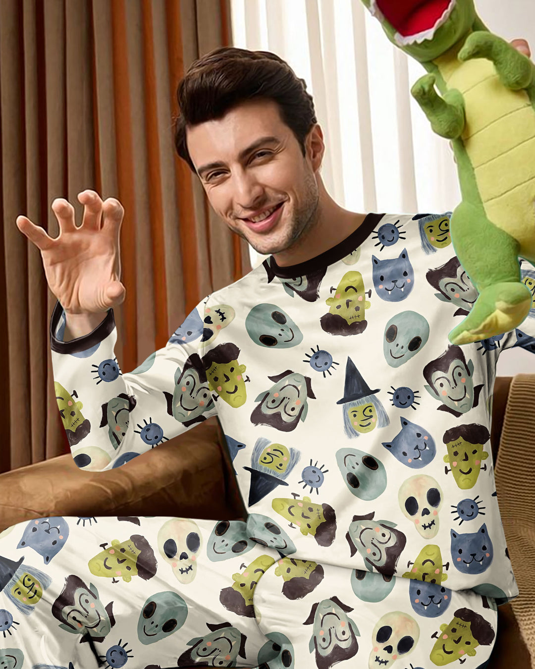 Halloween Face Bamboo Men's Pajama Set