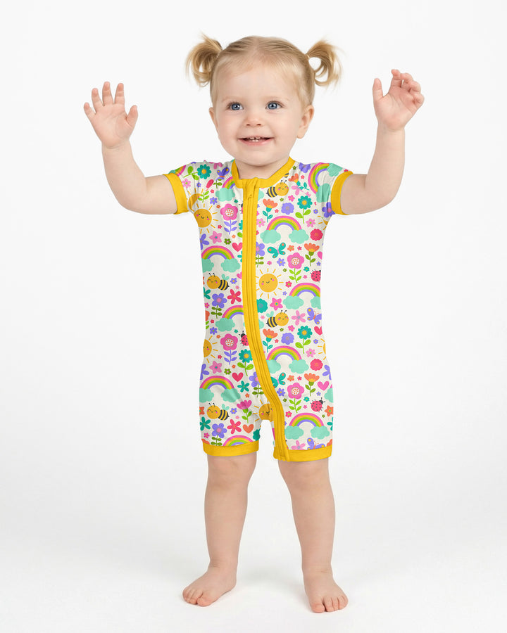 Summer Sunshine Bamboo Shorty Zippered Romper