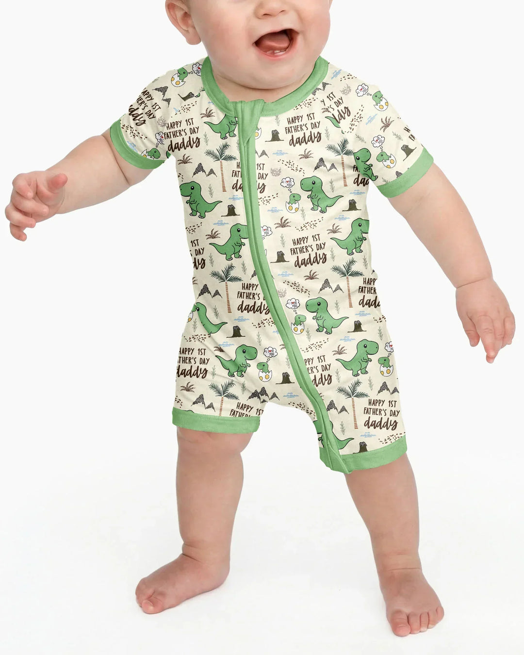First Father's Day Daddysaurus Bamboo Shorty Zippy