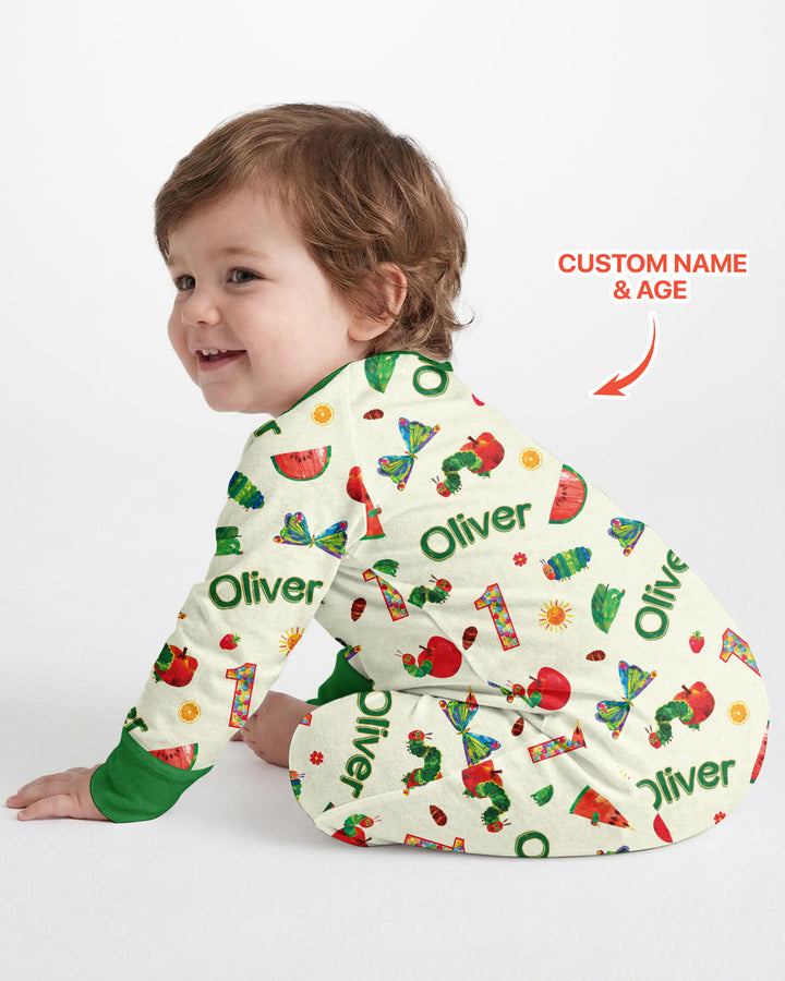Custom Name and Age Birthday Of Very Hungry Caterpillar Bamboo Convertible Zippy