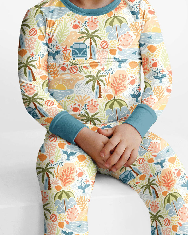 Beachy Boho Bamboo Two Piece Long Sleeve Pajama Set