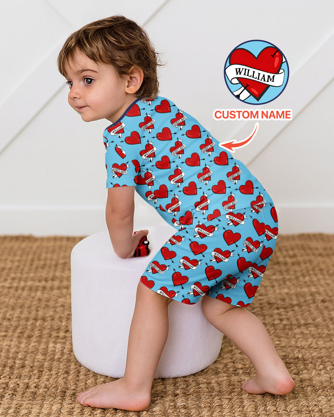 Dad's Kids Bamboo Two Piece Short Sleeve Shorts Pajama Set
