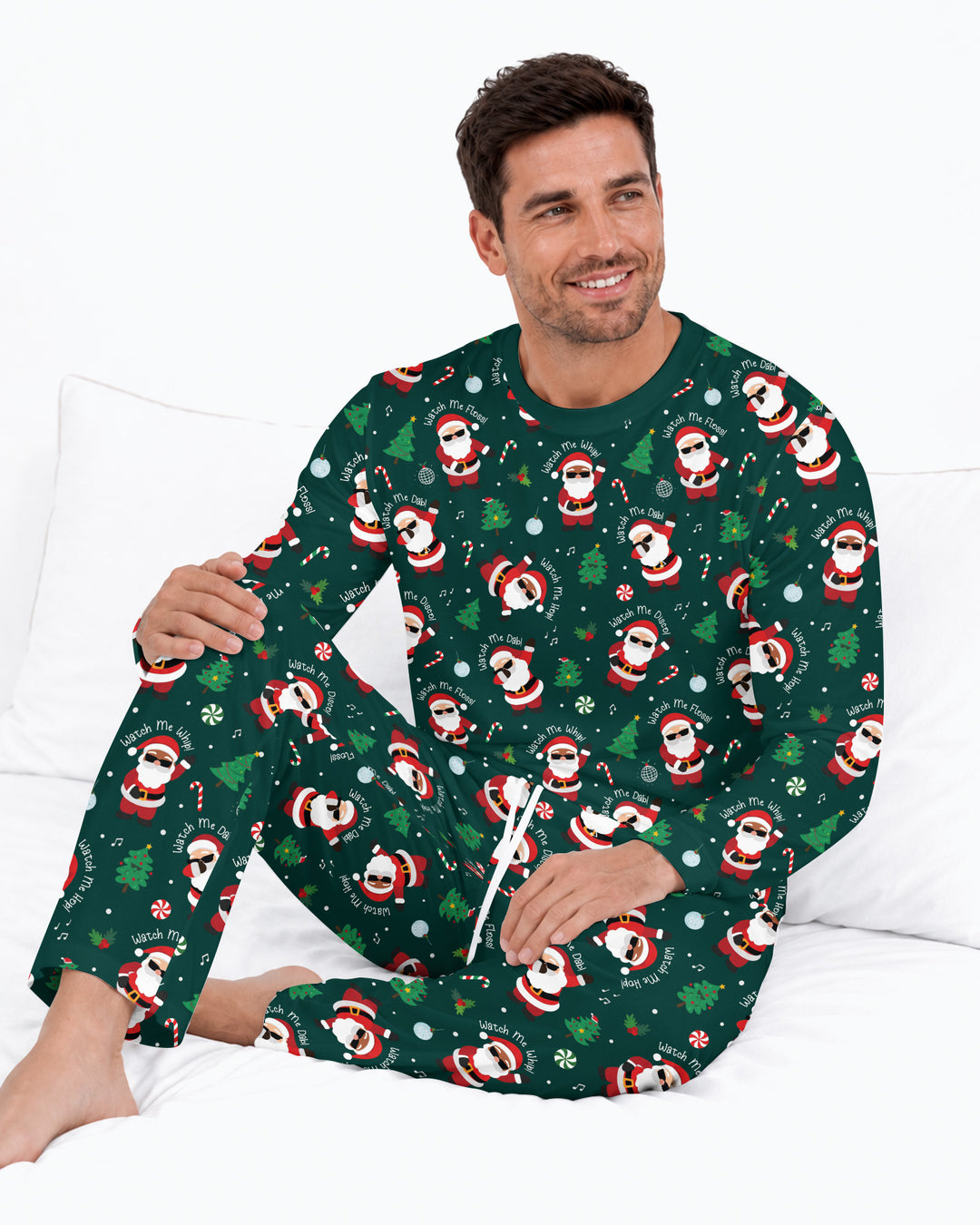 Santa's Christmas Dance Party Bamboo Men's Pajama Set