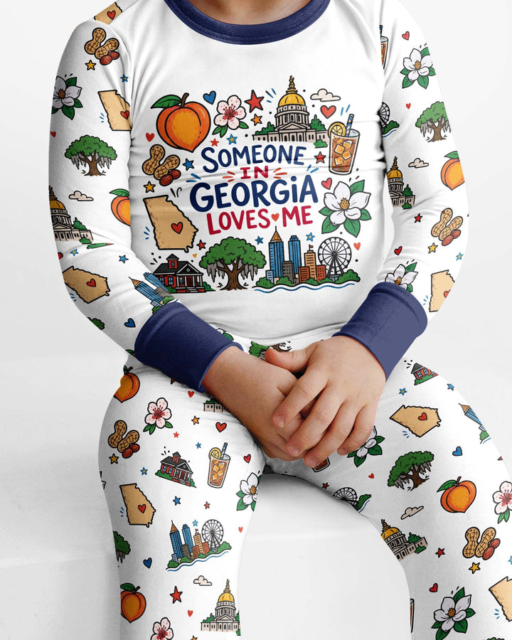Someone in Georgia Loves Me Bamboo Two Piece Long Sleeve Pajama Set