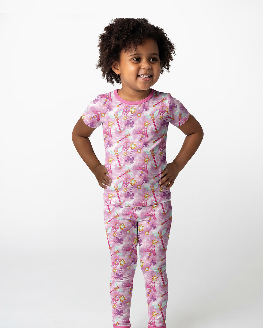 Kawaii Magical Girl Wand Bamboo Two Piece Short Sleeve Pajama Set