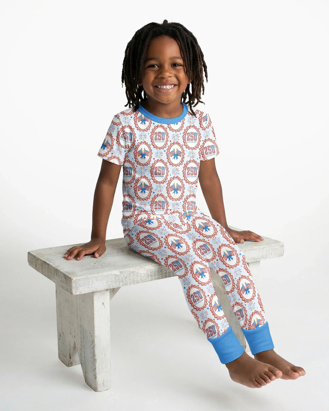 Patriotic Coquette Bamboo Two Piece Short Sleeve Pajama Set