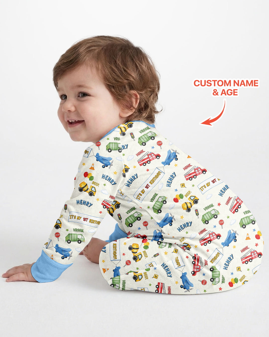 Personalized Transportation Birthday Bamboo Convertible Zippy
