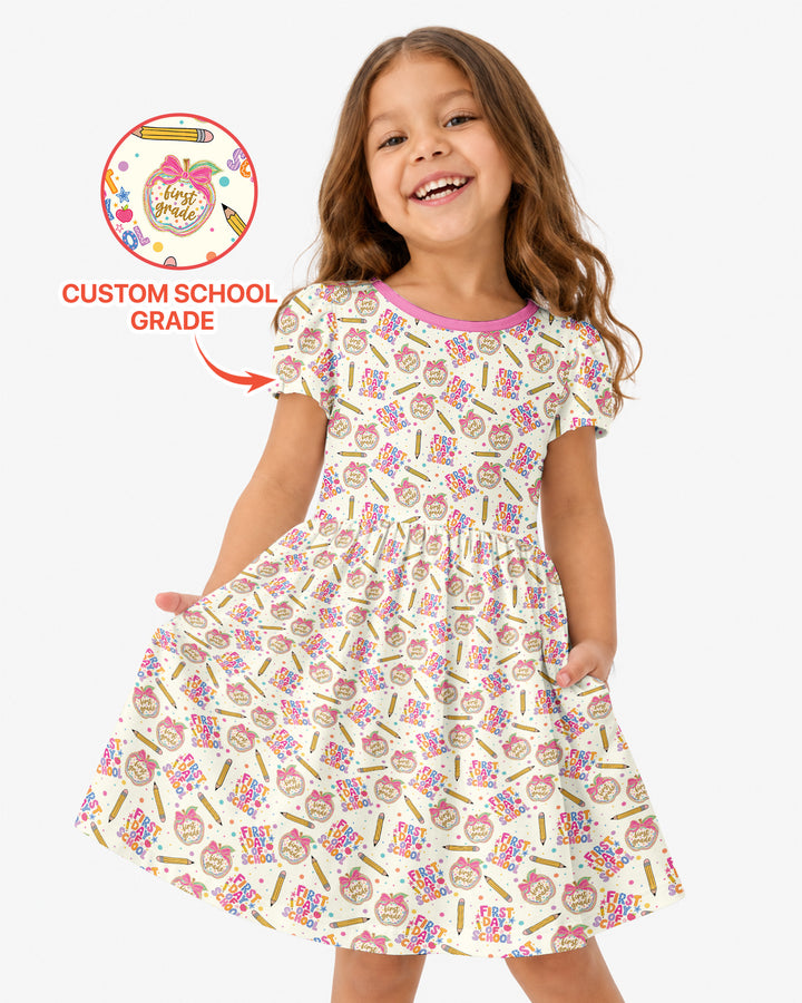 Custom School Grade First Day Cutie Bamboo Twirl Dress
