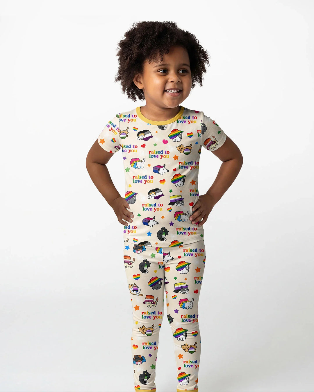 Rainbow Paws Family Matching Bamboo Two Piece Short Sleeve Pajama Set