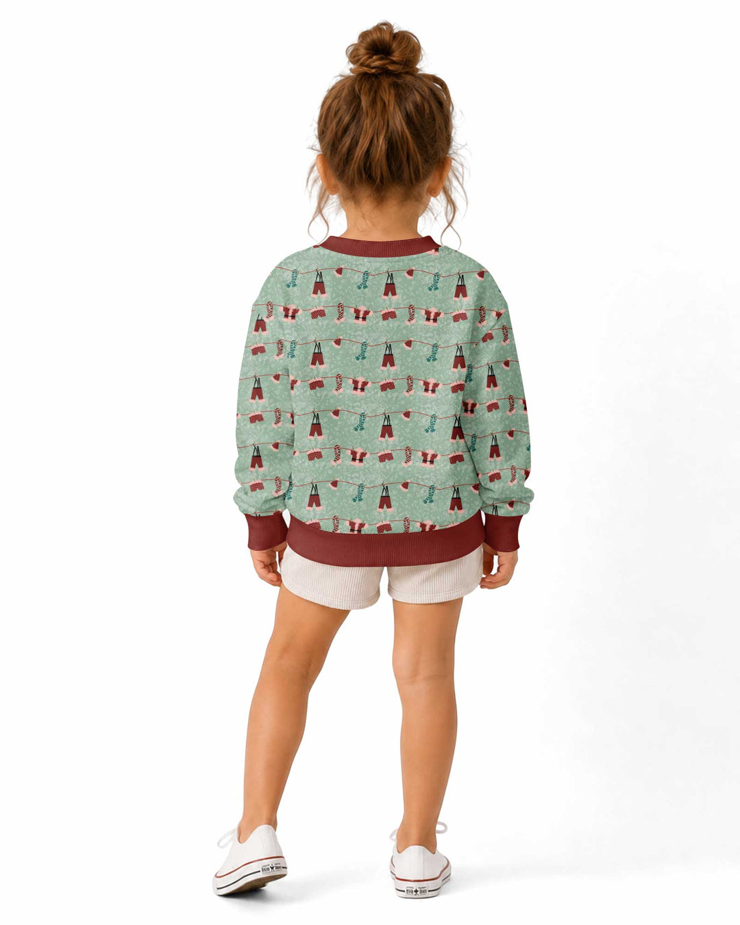 Santa In The Snow Bamboo Crewneck Sweatshirt