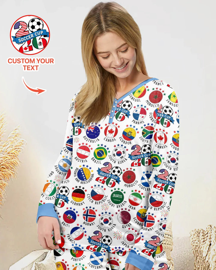 The World Plays Here 2026 Soccer Tour Bamboo Women Pajama Set