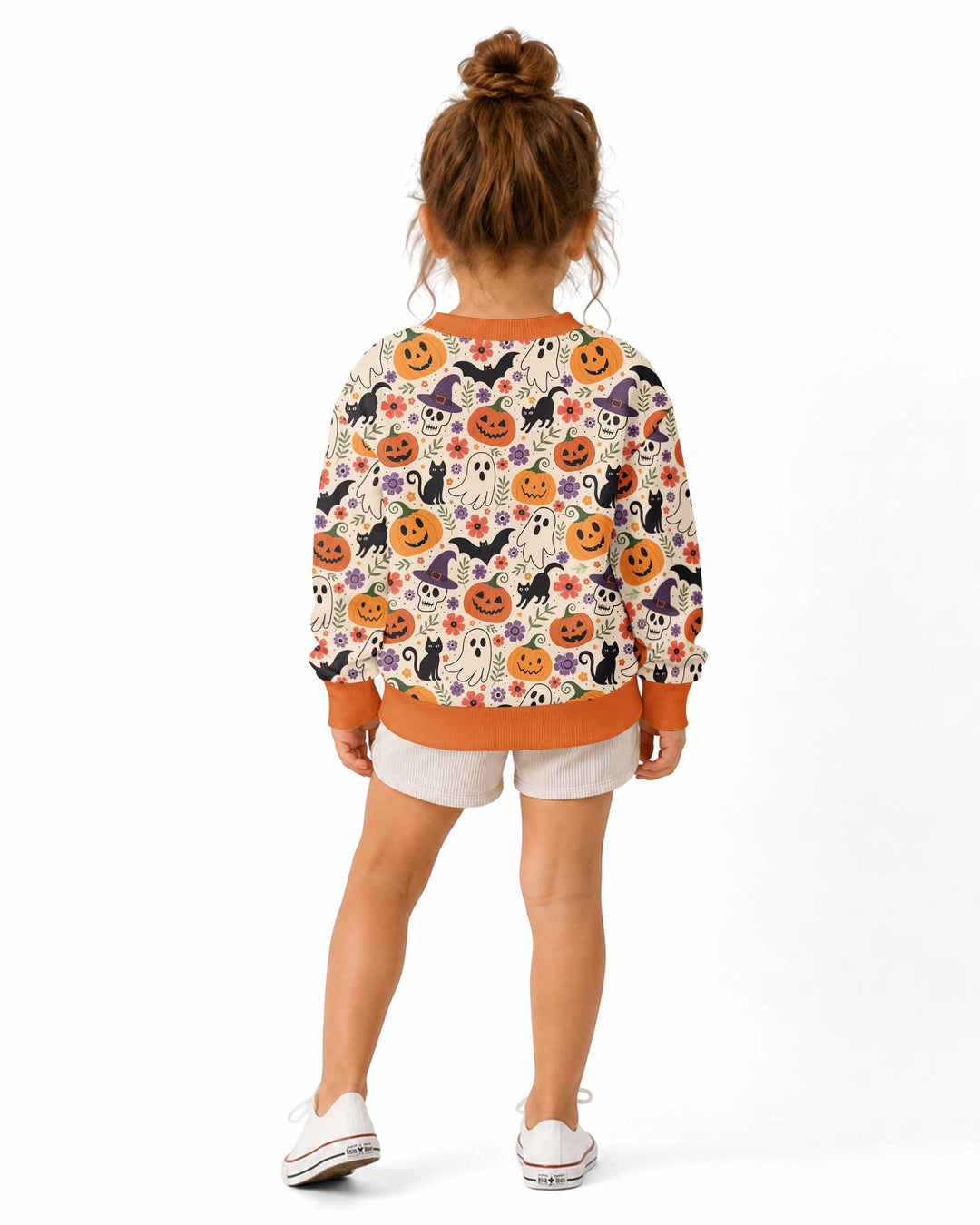 Spooky Halloween Floral Delight Bamboo Crewneck Sweatshirt