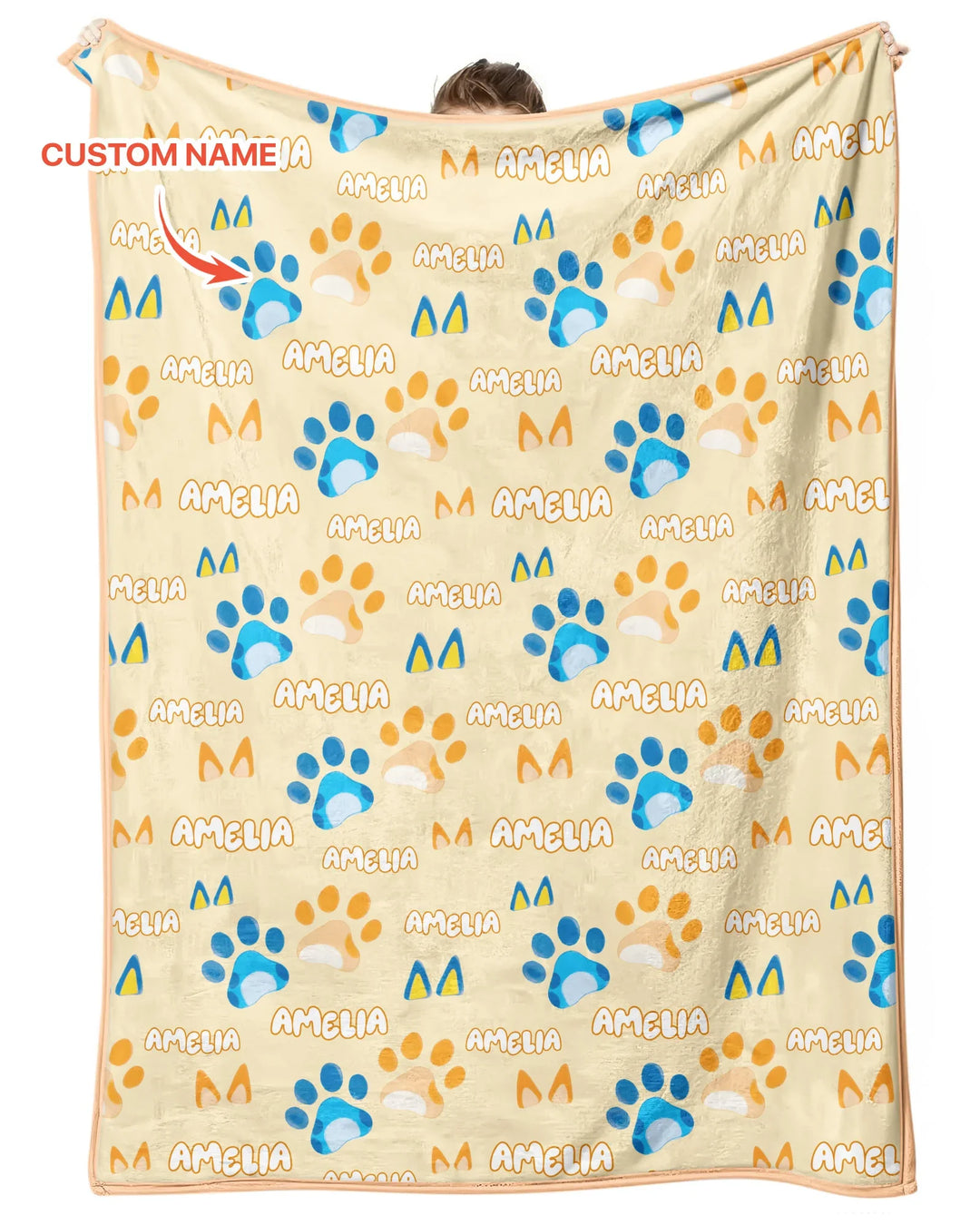 Custom Name Favourite Blue Dog Family Matching Bamboo Blanket