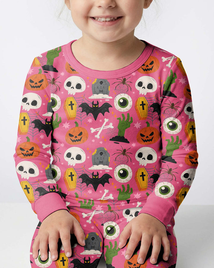 Little Monsters Bamboo Two Piece Long Sleeve Pyjamas Set For Halloween