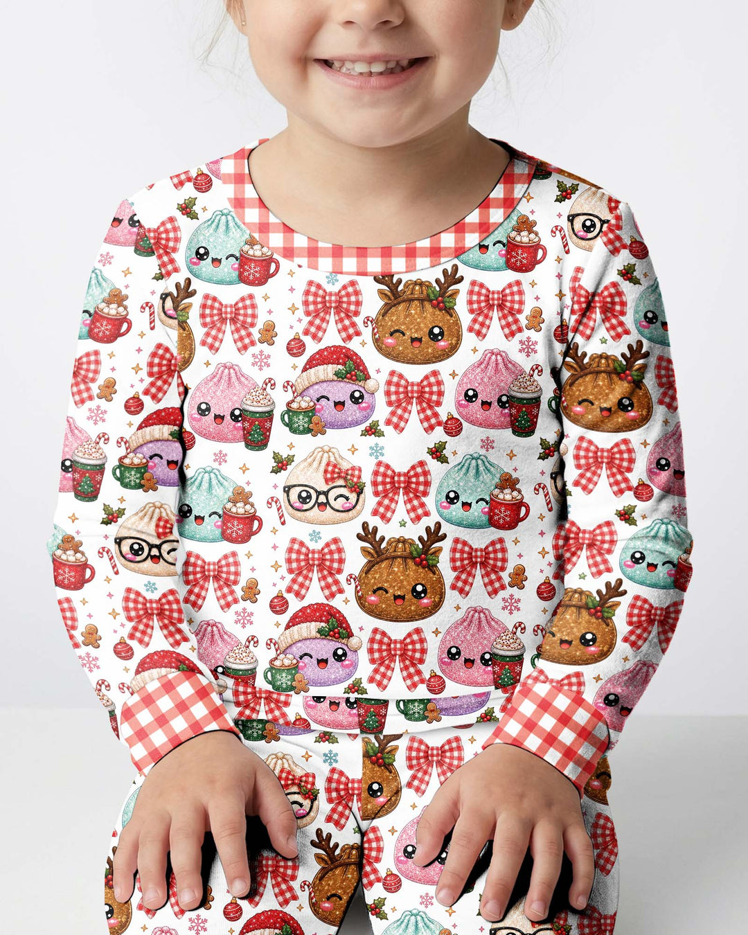Merry Glitter Dumpling Bamboo Two Piece Long Sleeve Pajama Set