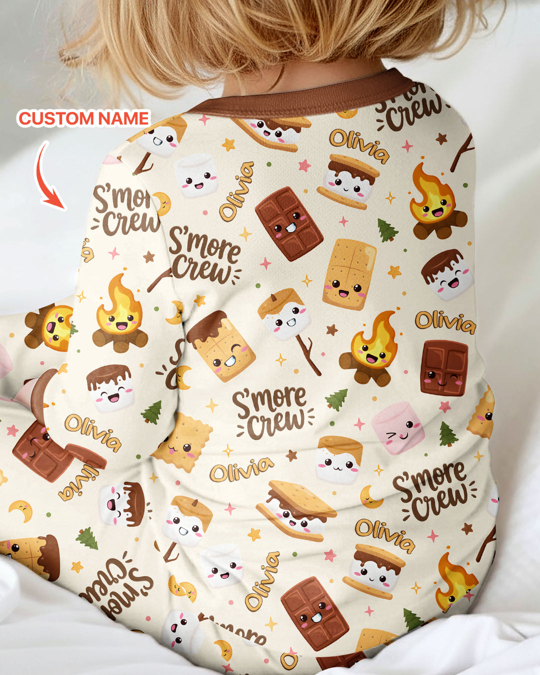 Custom Name Kawaii S'more Crew Family Matching Bamboo Convertible Zippy