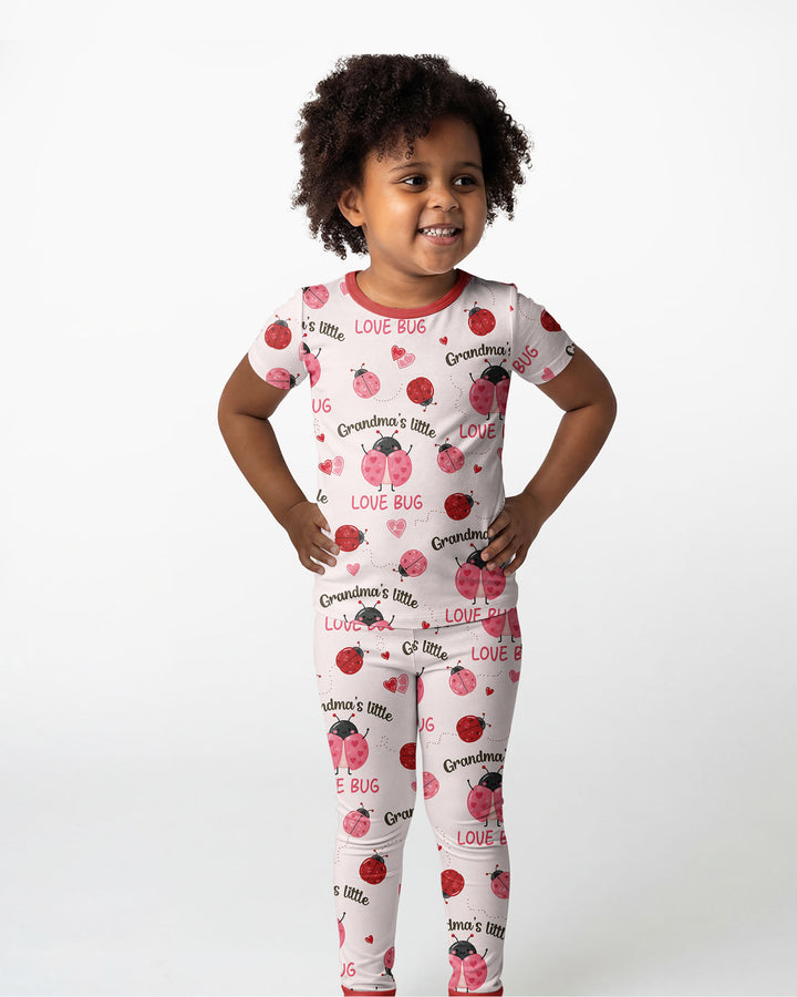 Grandma's Little Love Bug Bamboo Two Piece Short Sleeve Pajama Set