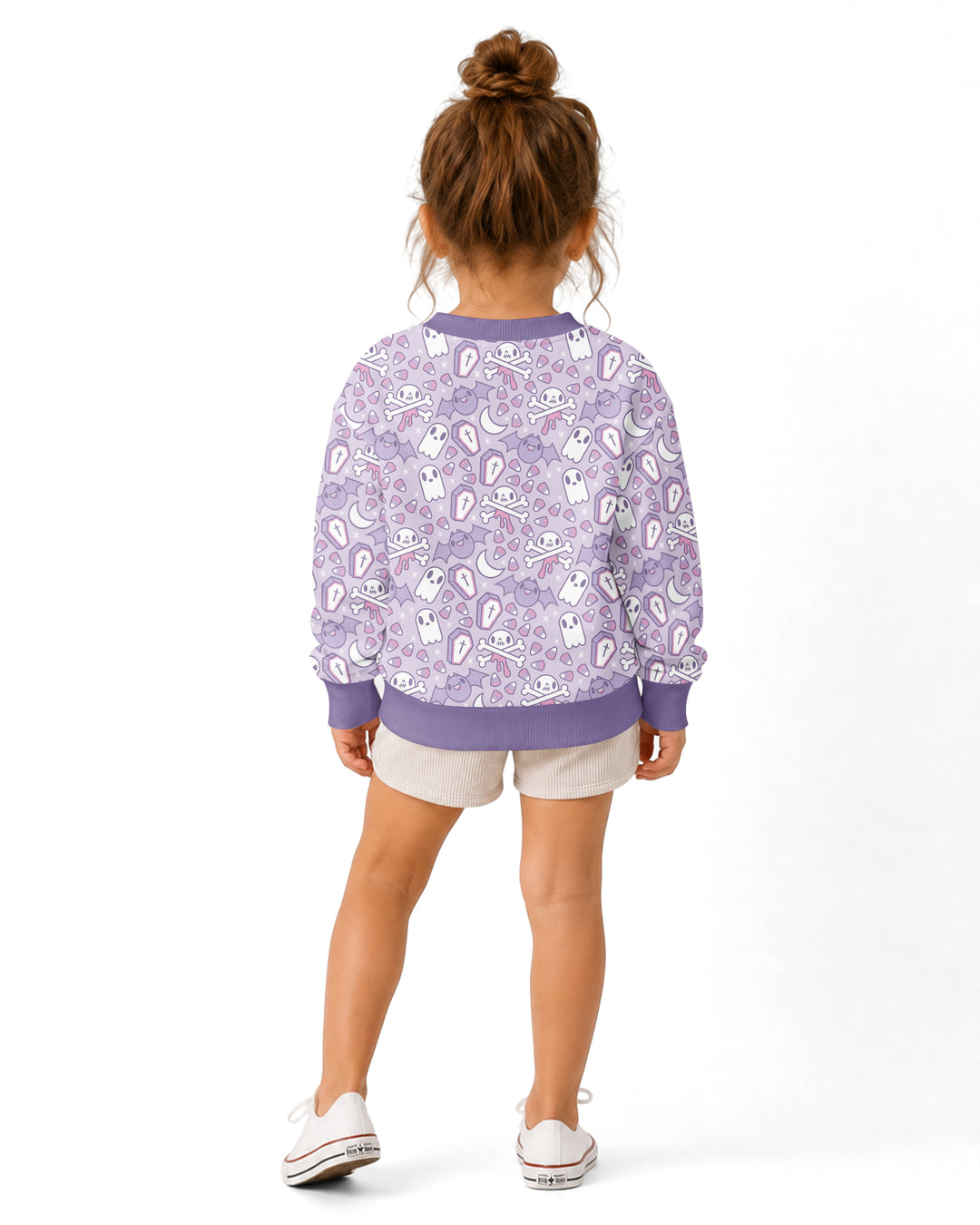 Cute Ghost Halloween Pastel Purple Spooky Bamboo Crewneck Sweatshirt