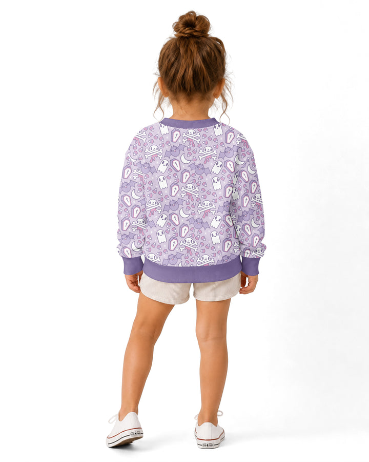 Cute Ghost Halloween Pastel Purple Spooky Bamboo Crewneck Sweatshirt