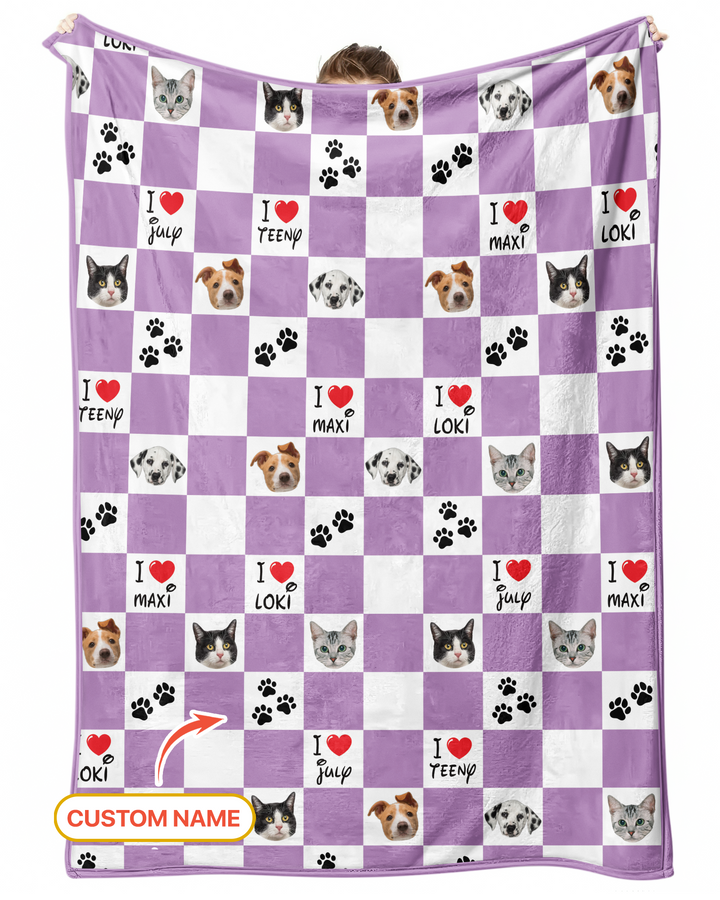 Custom Photo I Love My Best Friend Dog/Cat Bamboo Blanket