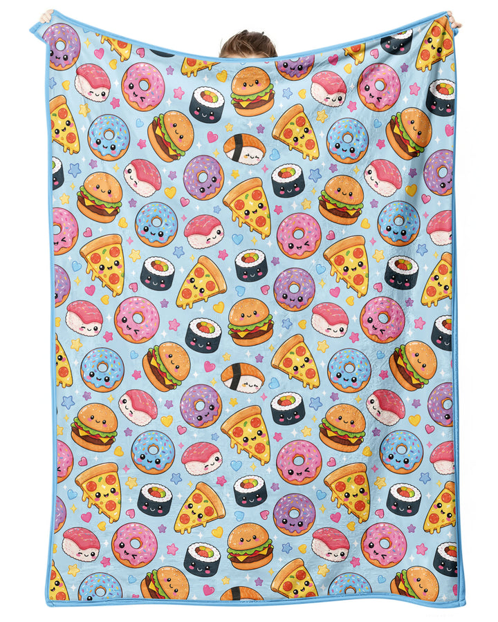 Kawaii Snack Party Bamboo Blanket