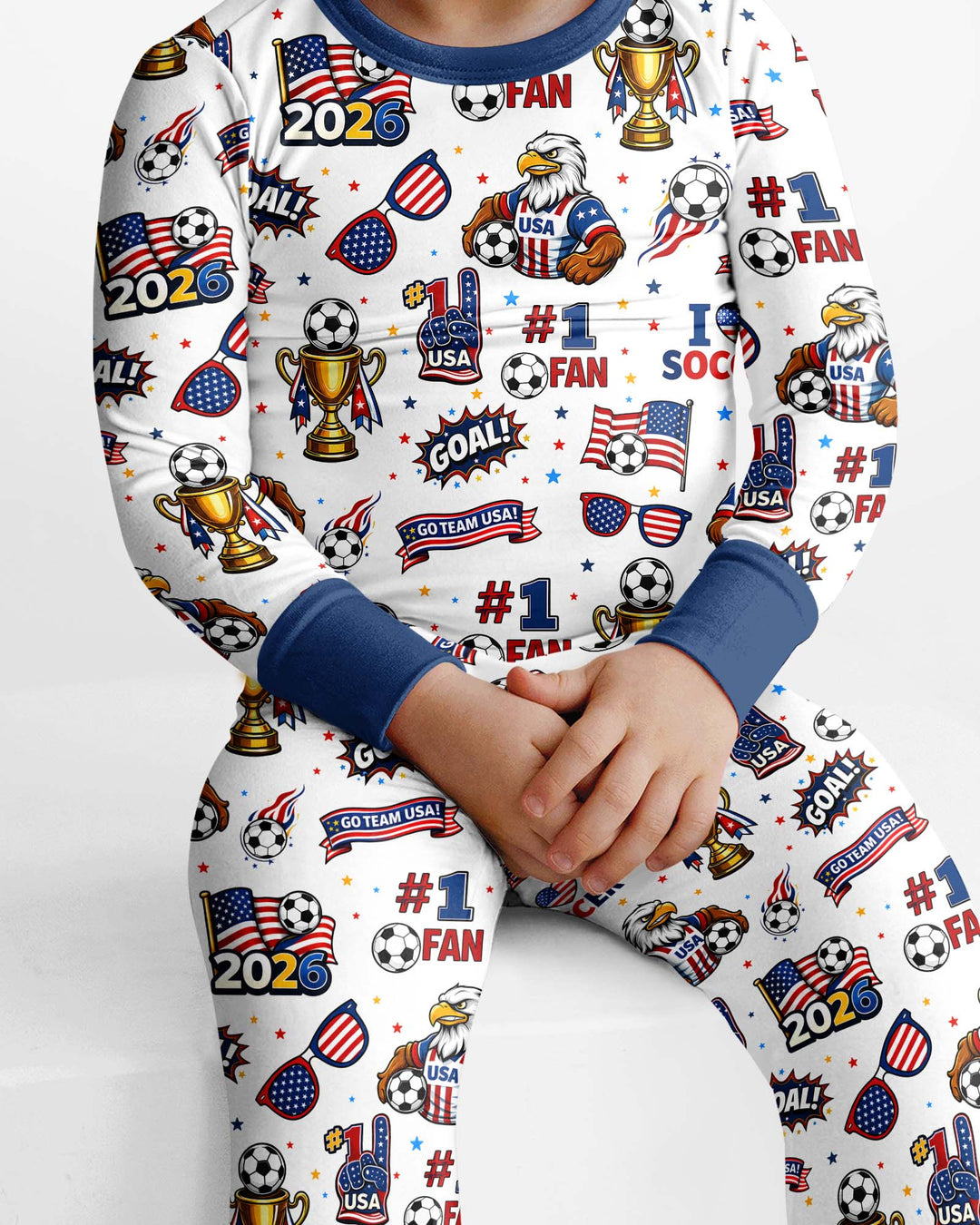 USA Soccer 2026 Party Bamboo Two Piece Long Sleeve Pajama Set