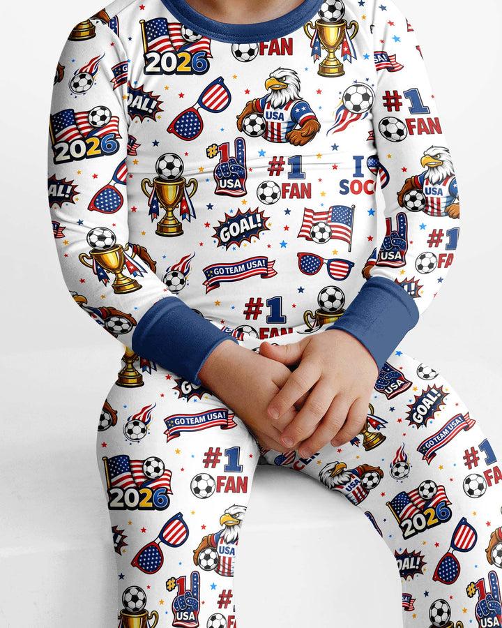 USA Soccer 2026 Party Bamboo Two Piece Long Sleeve Pajama Set