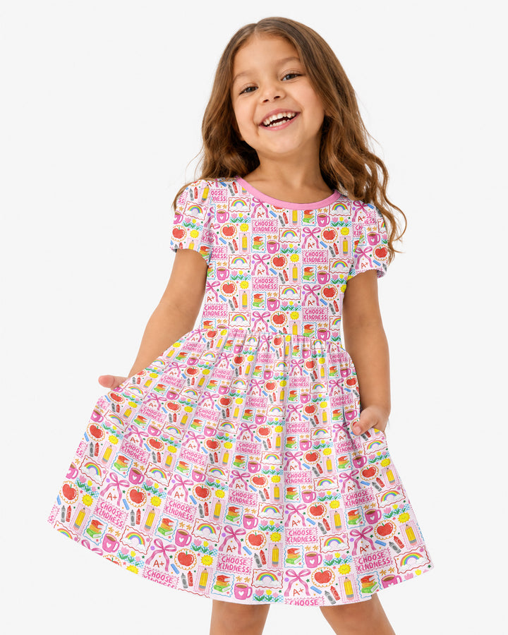Kindness School Girl Bamboo Twirl Dress