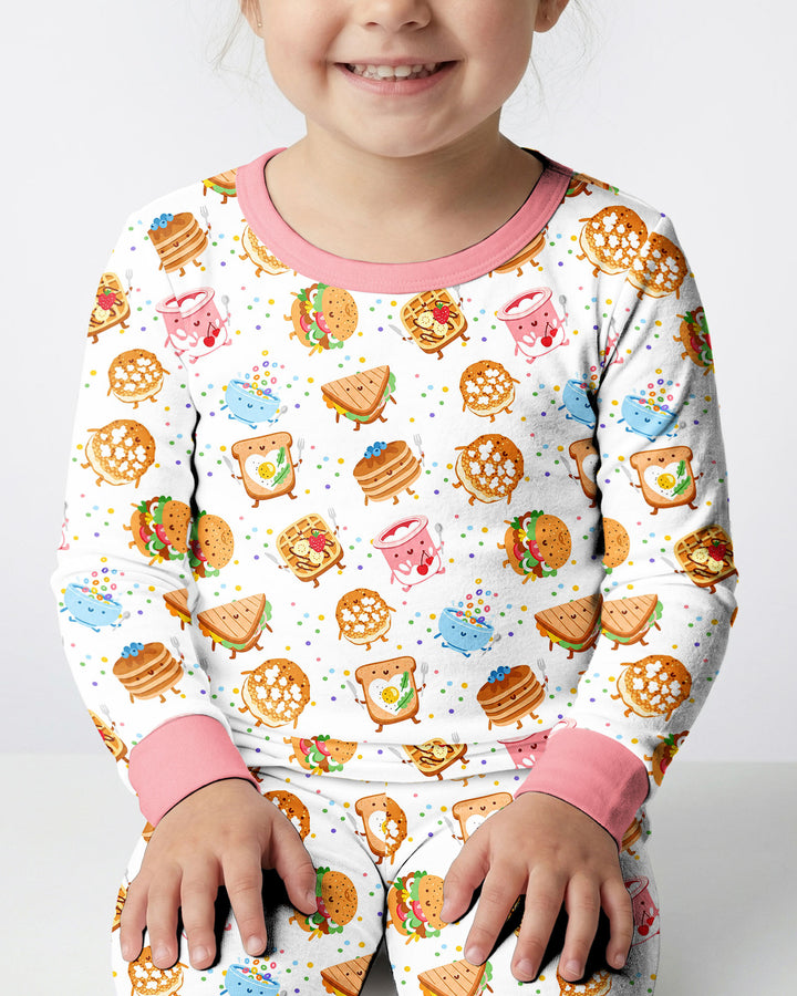 Breakfast Buddies Bamboo Two Piece Long Sleeve Pajama Set