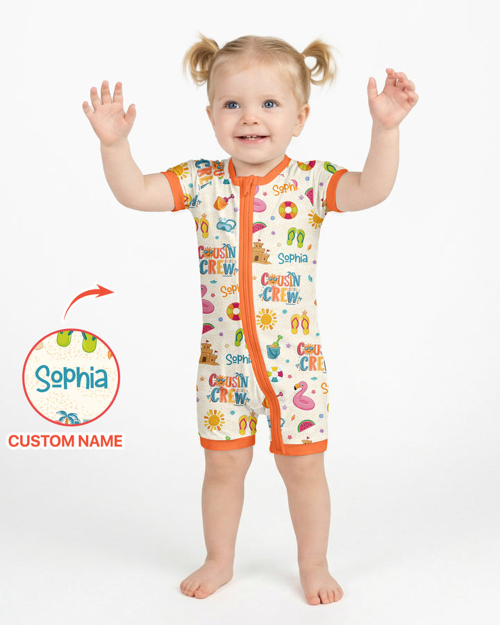 Custom Name Summer 2026 Cousin Crew Bamboo Shorty Zippy
