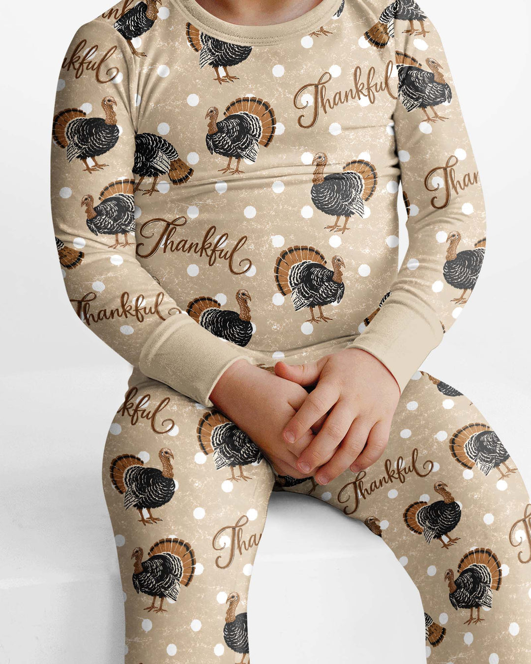 Turkey Thankful Bamboo Two Piece Long Sleeve Pajama Set