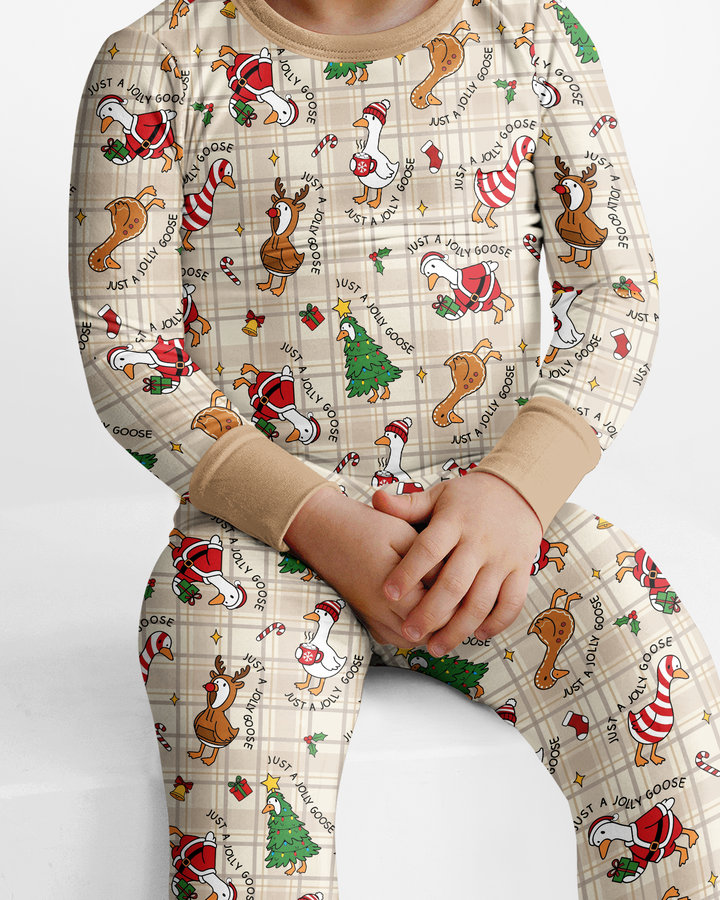 Jolly Goose Christmas Bamboo Two Piece Long Sleeve Pajama Set