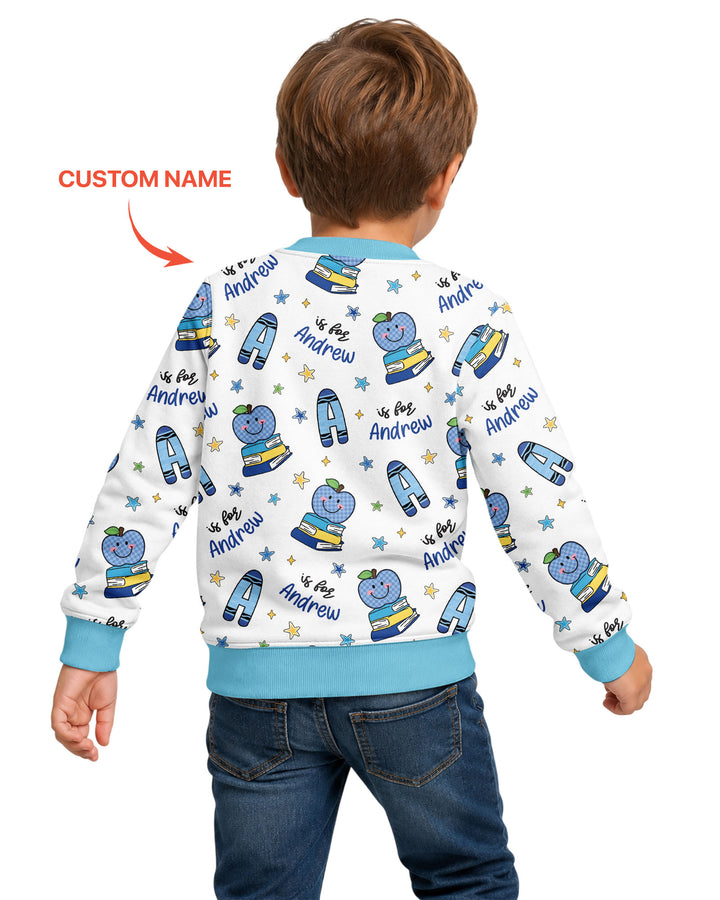 Custom Name Crayon Alphabet Bamboo Crewneck Sweatshirt